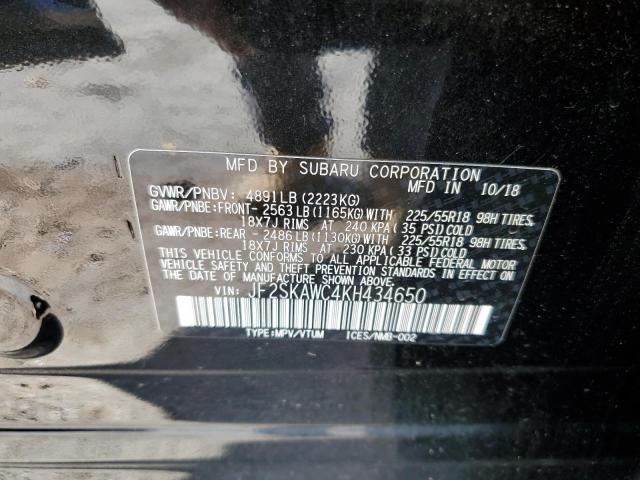 Photo 10 from auction – 2019 SUBARU FORESTER T with VIN JF2SKAWC4KH434650