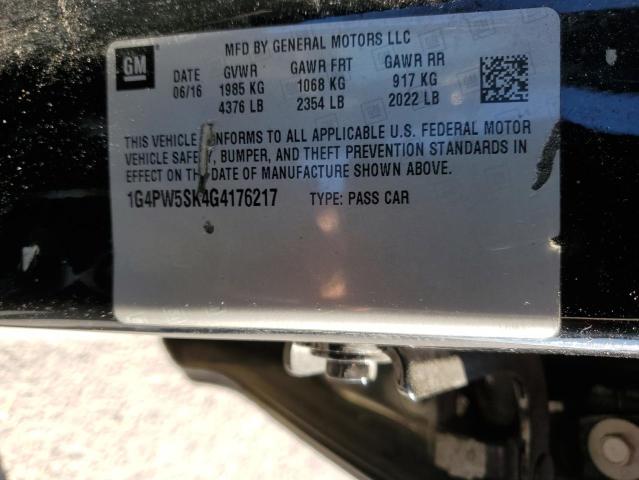 Photo 10 from auction – 2016 BUICK VERANO SPO with VIN 1G4PW5SK4G4176217