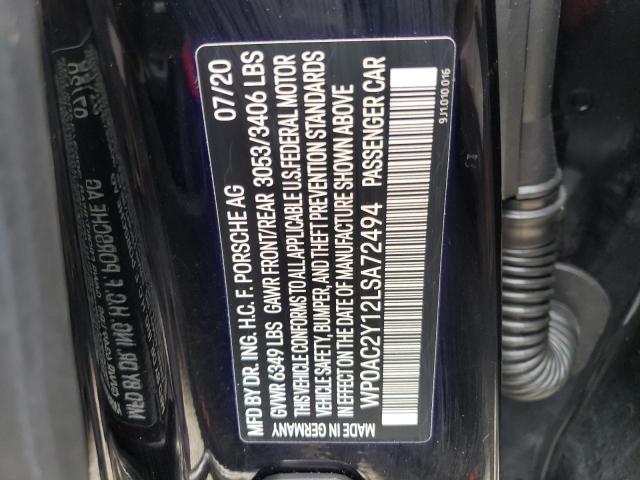 Photo 10 from auction – 2020 PORSCHE TAYCAN TUR with VIN WP0AC2Y12LSA72494