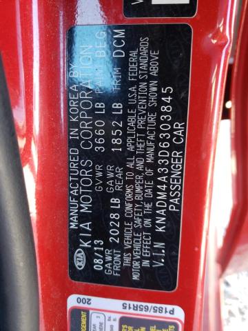 Photo 10 from auction – 2013 KIA RIO LX with VIN KNADM4A33D6303845