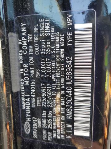 Photo 10 from auction – 2017 HYUNDAI TUCSON LIM with VIN KM8J3CA40HU589842
