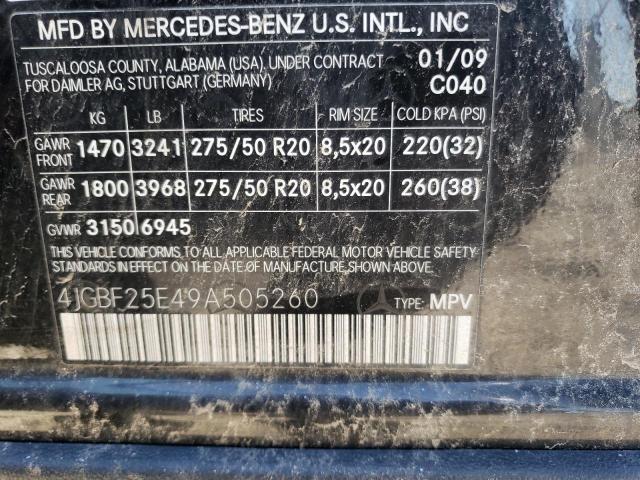 Photo 10 from auction – 2009 MERCEDES-BENZ GL with VIN 4JGBF25E49A505260