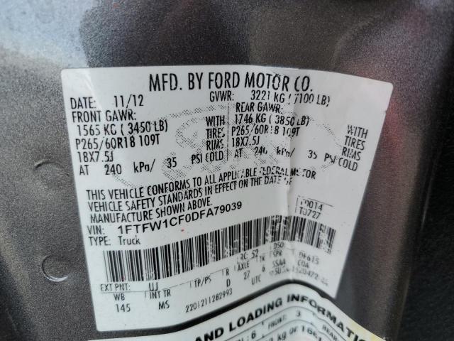 Photo 10 from auction – 2013 FORD F150 SUPER with VIN 1FTFW1CF0DFA79039