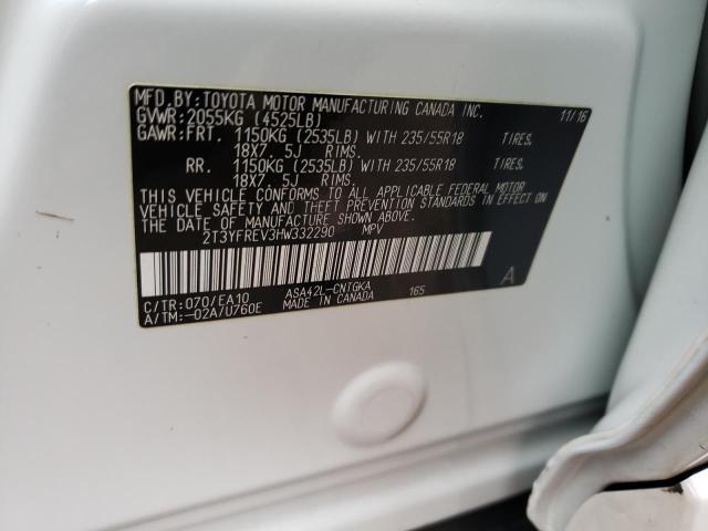 Photo 10 from auction – 2017 TOYOTA RAV4 LIMIT with VIN 2T3YFREV3HW332290