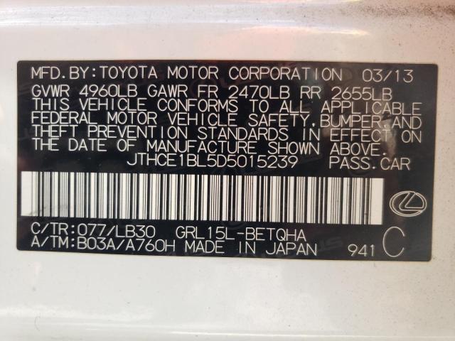 Photo 10 from auction – 2013 LEXUS GS 350 with VIN JTHCE1BL5D5015239