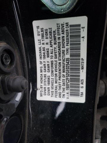 Photo 10 from auction – 2016 HONDA CIVIC LX with VIN 19XFC2F52GE025435