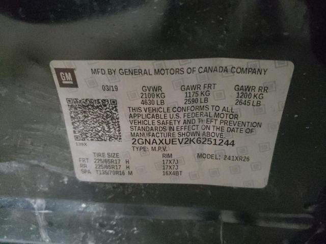 Photo 10 from auction – 2019 CHEVROLET EQUINOX LT with VIN 2GNAXUEV2K6251244