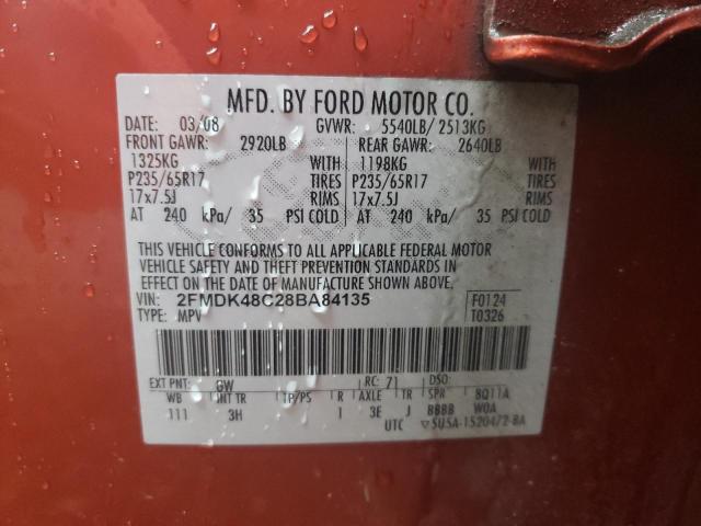 Photo 10 from auction – 2008 FORD EDGE SEL with VIN 2FMDK48C28BA84135