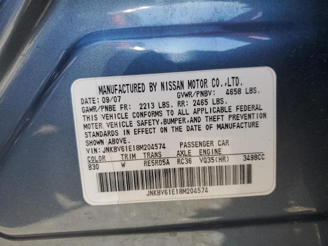 Photo 10 from auction – 2008 INFINITI G35 with VIN JNKBV61E18M204574