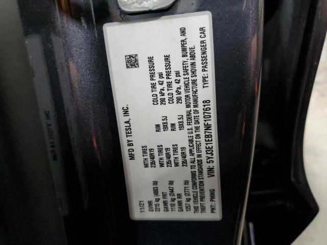 Photo 10 from auction – 2022 TESLA MODEL 3 with VIN 5YJ3E1EB7NF107618