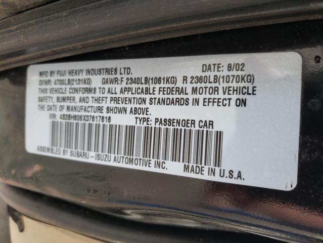 Photo 10 from auction – 2003 SUBARU LEGACY OUT with VIN 4S3BH806X37617616
