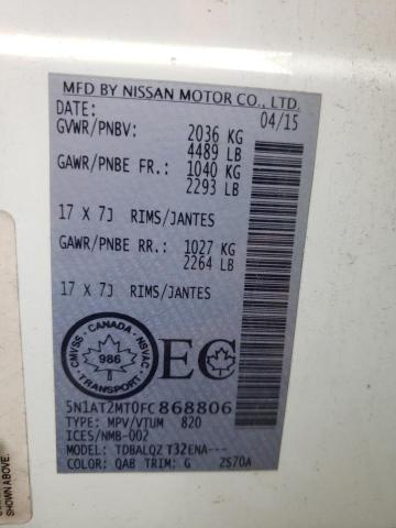 Photo 10 from auction – 2015 NISSAN ROGUE S with VIN 5N1AT2MT0FC868806