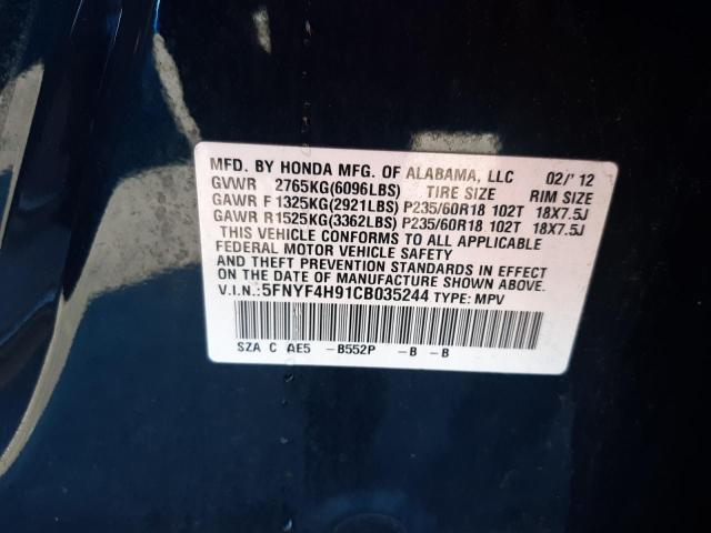 Photo 10 from auction – 2012 HONDA PILOT TOUR with VIN 5FNYF4H91CB035244