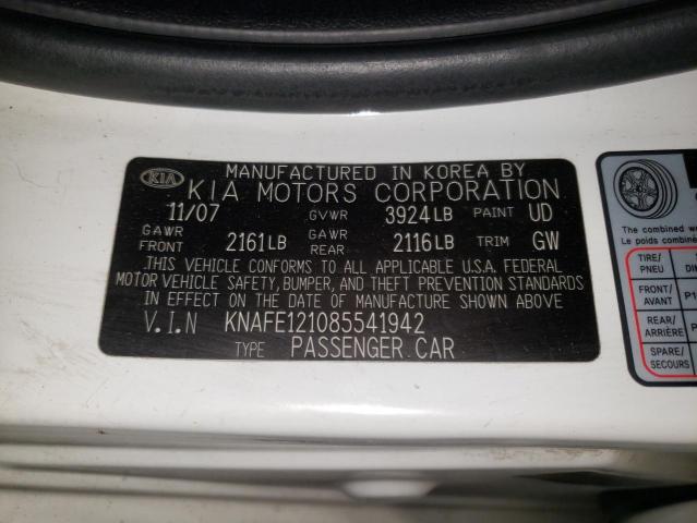 صورة رقم 10 من المزاد - 2008 KIA SPECTRA EX مع VIN KNAFE121085541942