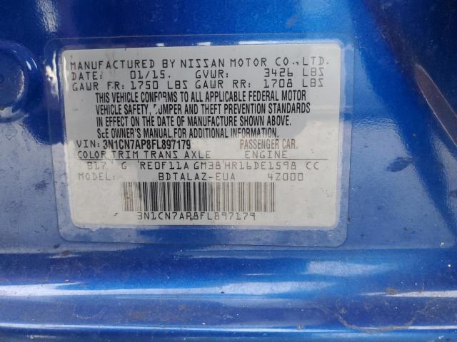 Photo 10 from auction – 2015 NISSAN VERSA S with VIN 3N1CN7AP8FL897179