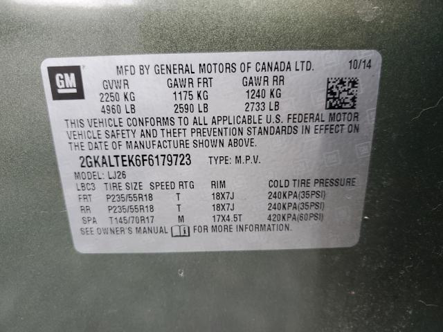 Photo 10 from auction – 2015 GMC TERRAIN SL with VIN 2GKALTEK6F6179723