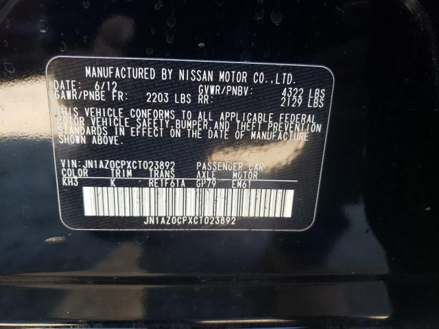Photo 10 from auction – 2012 NISSAN LEAF SV with VIN JN1AZ0CPXCT023892