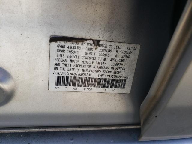 Photo 10 from auction – 2007 ACURA TSX with VIN JH4CL96877C007332