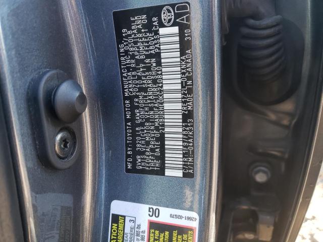 Photo 10 from auction – 2019 TOYOTA COROLLA L with VIN 2T1BURHE0KC240840
