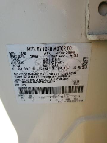 Photo 10 from auction – 2007 FORD EDGE SE with VIN 2FMDK46C97BA54907