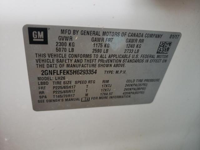 Photo 10 from auction – 2017 CHEVROLET EQUINOX LT with VIN 2GNFLFEK5H6293354