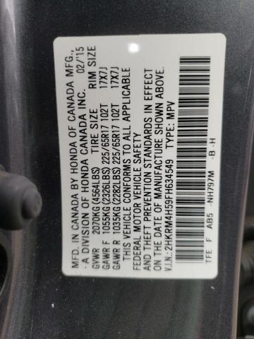 Photo 10 from auction – 2015 HONDA CR-V EX with VIN 2HKRM4H59FH634549