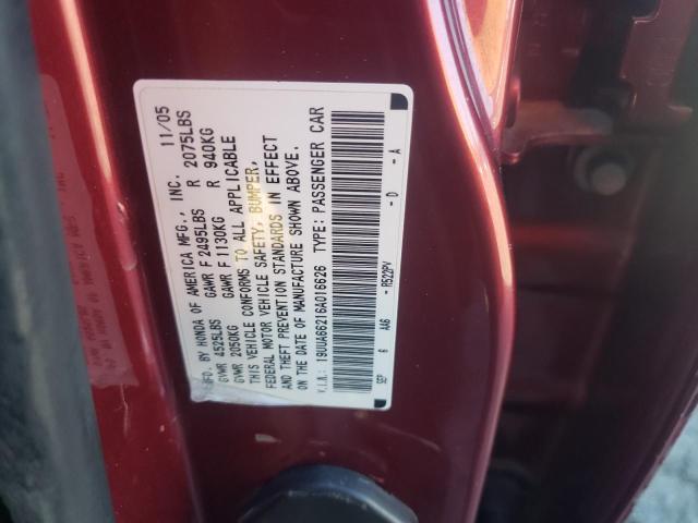 Photo 10 from auction – 2006 ACURA 3.2TL with VIN 19UUA66216A016626