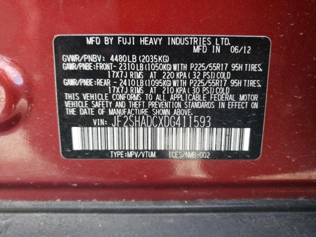 Photo 10 from auction – 2013 SUBARU FORESTER 2 with VIN JF2SHADCXDG411593