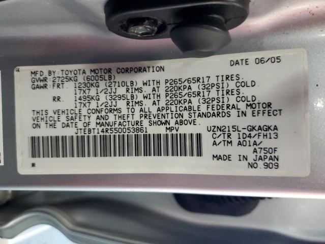 Photo 10 from auction – 2005 TOYOTA 4RUNNER SR with VIN JTEBT14R550053861