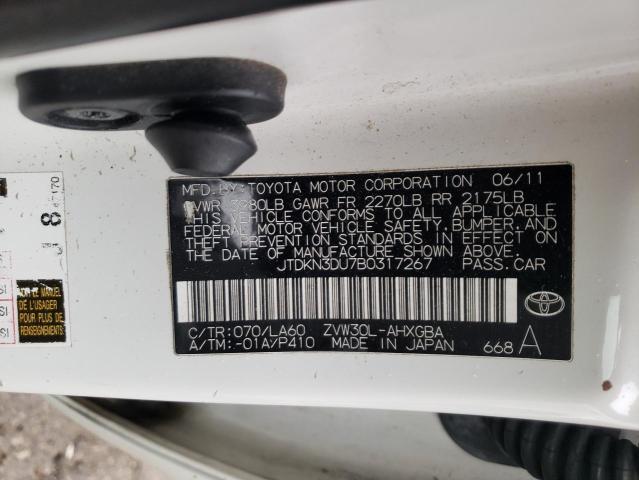 Photo 10 from auction – 2011 TOYOTA PRIUS with VIN JTDKN3DU7B0317267