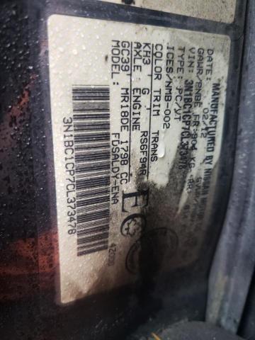 Photo 10 from auction – 2012 NISSAN VERSA S with VIN 3N1BC1CP7CL373478