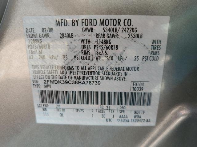 Photo 10 from auction – 2008 FORD EDGE LIMIT with VIN 2FMDK39C38BA78739