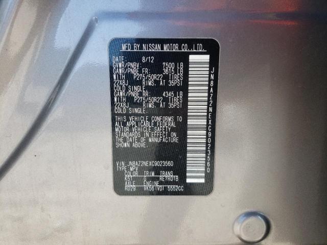 Photo 10 from auction – 2012 INFINITI QX56 with VIN JN8AZ2NEXC9023560