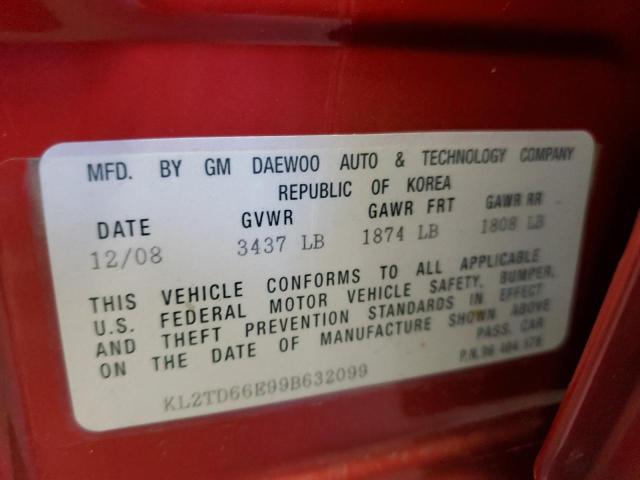 Photo 10 from auction – 2009 PONTIAC G3 with VIN KL2TD66E99B632099