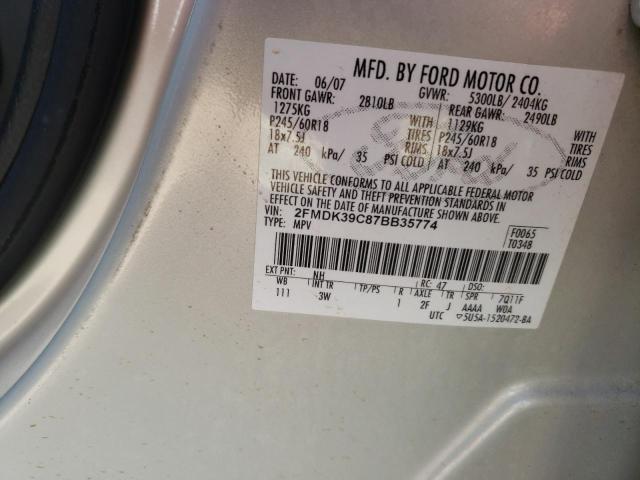 Photo 10 from auction – 2007 FORD EDGE SEL P with VIN 2FMDK39C87BB35774