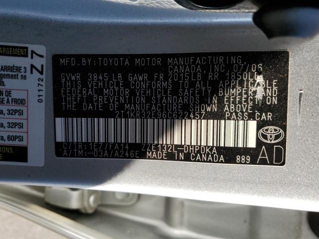 Photo 10 from auction – 2006 TOYOTA COROLLA MA with VIN 2T1KR32E96C622457
