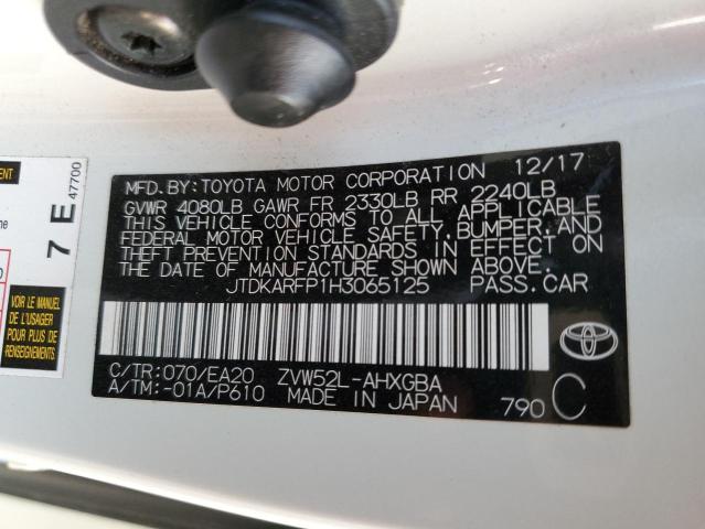 Photo 10 from auction – 2017 TOYOTA PRIUS PRIM with VIN JTDKARFP1H3065125