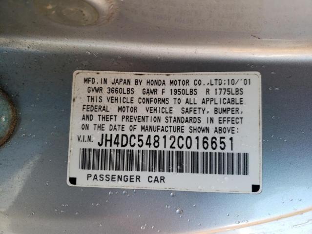 Photo 10 from auction – 2002 ACURA RSX with VIN JH4DC54812C016651