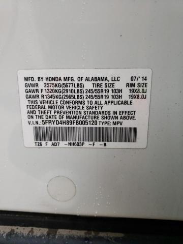 Photo 10 from auction – 2015 ACURA MDX ADVANC with VIN 5FRYD4H89FB005120
