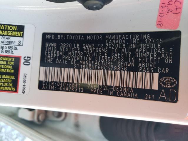 Photo 10 from auction – 2016 TOYOTA COROLLA L with VIN 2T1BURHE6GC579836