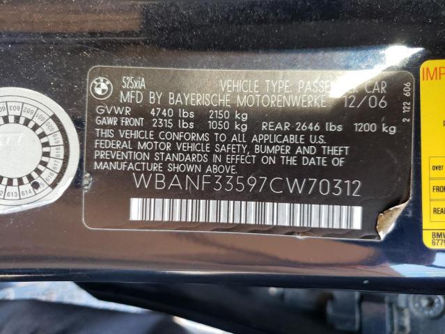 Photo 10 from auction – 2007 BMW 525 XI with VIN WBANF33597CW70312