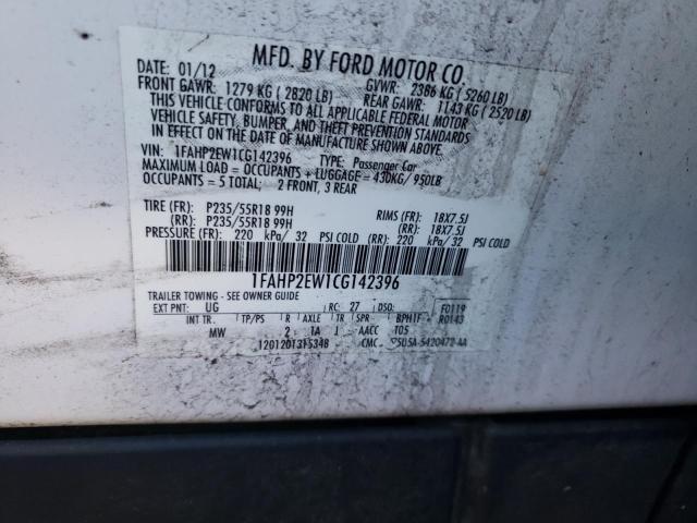 Photo 10 from auction – 2012 FORD TAURUS SEL with VIN 1FAHP2EW1CG142396