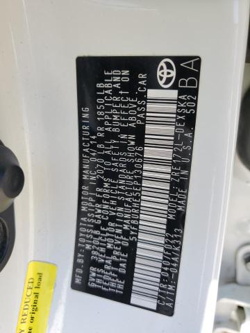 Photo 10 from auction – 2014 TOYOTA COROLLA L with VIN 5YFBURHE5EP130676