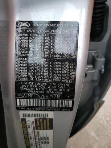 Photo 10 from auction – 2008 LAND ROVER RANGE ROVE with VIN SALMF13428A272181