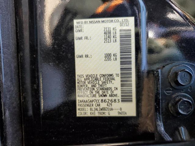 Photo 10 from auction – 2012 NISSAN MAXIMA S with VIN 1N4AA5AP7CC862683