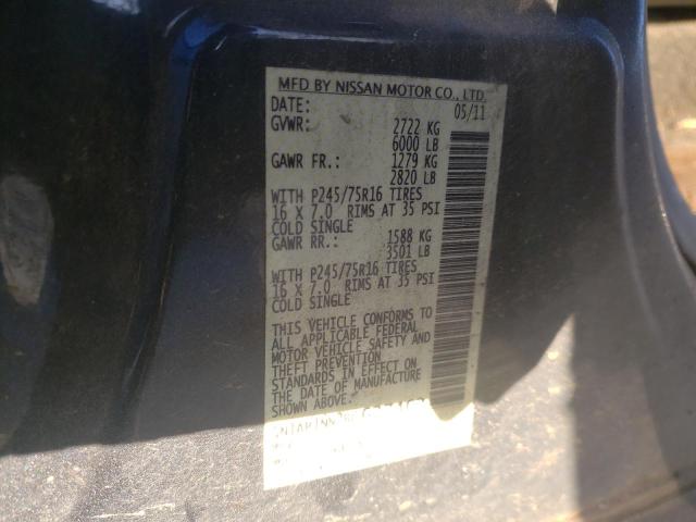 Photo 10 from auction – 2011 NISSAN PATHFINDER with VIN 5N1AR1NN2BC627462