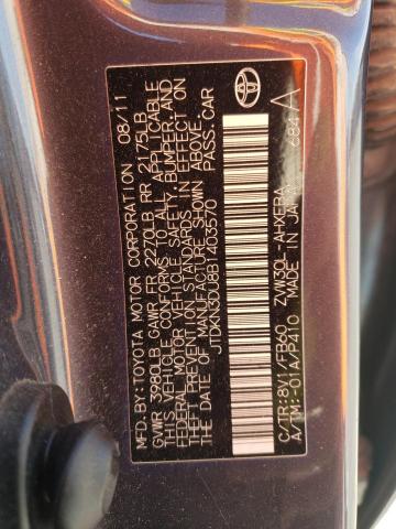 Photo 10 from auction – 2011 TOYOTA PRIUS with VIN JTDKN3DU8B1403570