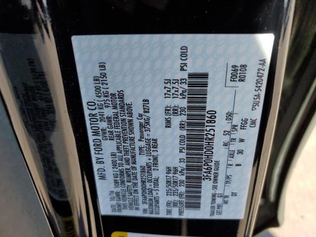 Photo 10 from auction – 2017 FORD FUSION SE with VIN 3FA6P0HD0HR251860