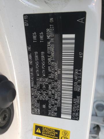 Photo 10 from auction – 2015 TOYOTA HIGHLANDER with VIN 5TDYKRFH3FS098560