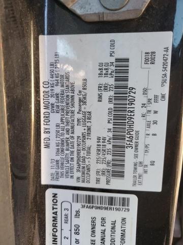 Photo 10 from auction – 2014 FORD FUSION SE with VIN 3FA6P0HD9ER190729
